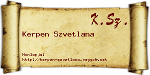 Kerpen Szvetlana névjegykártya